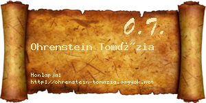 Ohrenstein Tomázia névjegykártya
